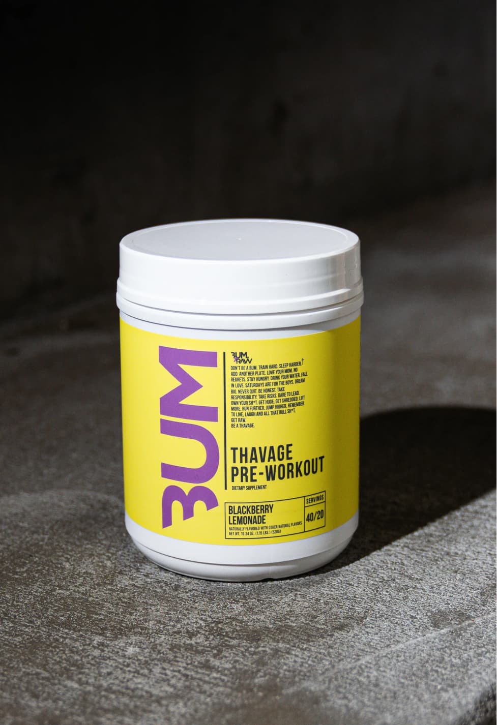 Thavage Pre-Workout Blackberry Lemonade Presentation Thavage Pre-Workout Blackberry Lemonade Presentation